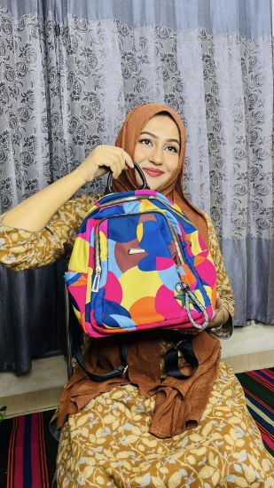 Picture of Colorful  Prnted Fabric Backpack  (SP-1650)