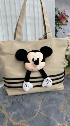 Picture of Hello KeKe brown canvas Tote Bag