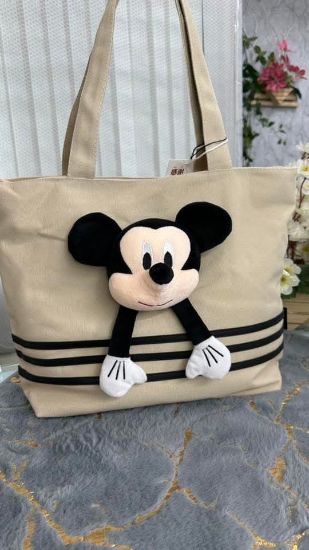 Picture of Hello KeKe brown canvas Tote Bag