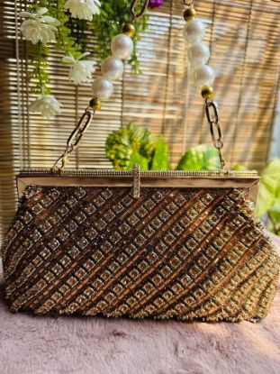 Picture of Stone Party Bag Gold Color