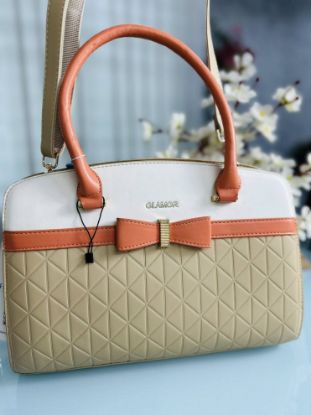 Picture of Glamor Premium  Quality Leather Khaki bag