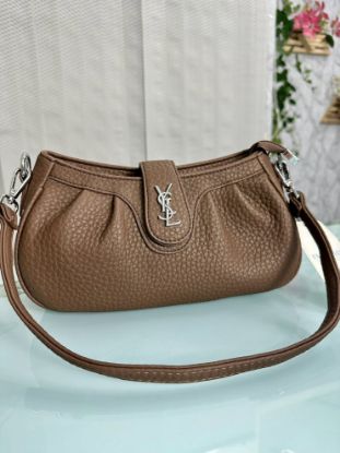 Picture of Yadier Premium Leather Cross Yellow Brown Bag