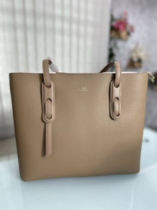 Picture of Classic Premium Leather (with Key Ring) Hand Khaki Bag 