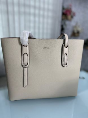 Picture of Classic Premium Leather (with Key Ring) Hand Beige Bag 