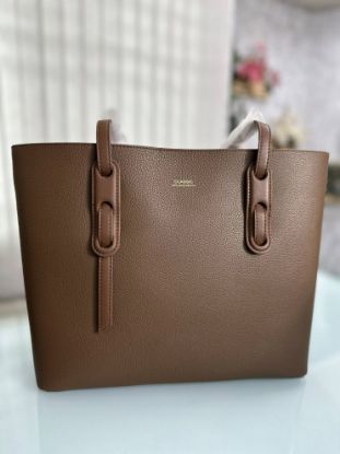 Picture of Classic Premium Leather (with Key Ring) Hand Chocolate Bag 