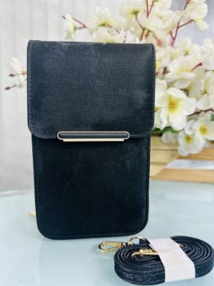 Picture of Raccoita Plastica Brand Flap Synthetic Leather Black Mobile Bag