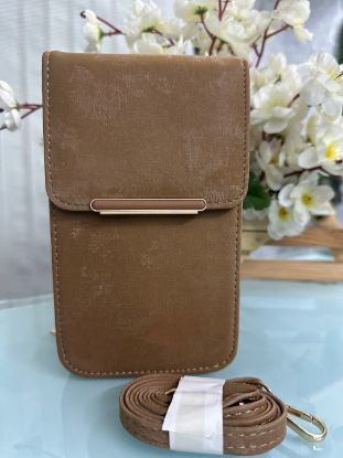 Picture of Raccoita Plastica Brand Flap Synthetic Leather Camel Mobile Bag