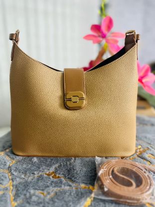 Picture of Aibeini  Synthetic Leather Shoulder Khaki Colour Bag 