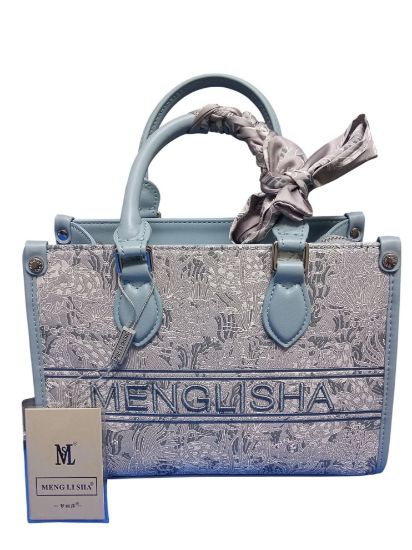 Picture of Menglisha PU Leather & Embrodery Sky Blue Bag