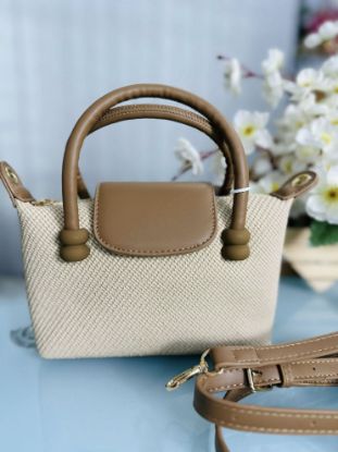 Picture of Mini Synthetic Leather Hand Khaki Colour Bag 