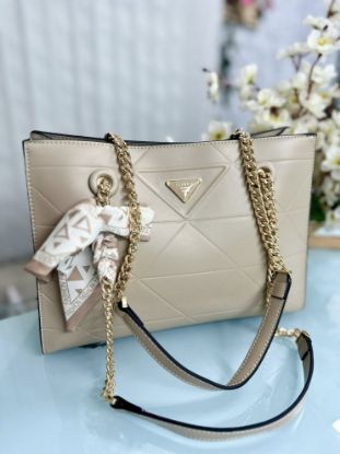 Picture of Classic Metal Chain Premium Leather Shoulder & Purse Apricot Bag