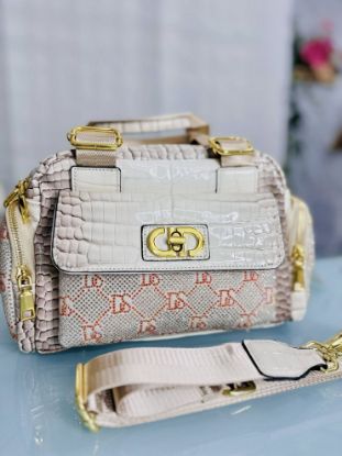 Picture of CD Crocodile Leather Purse Bag Beige Colour 