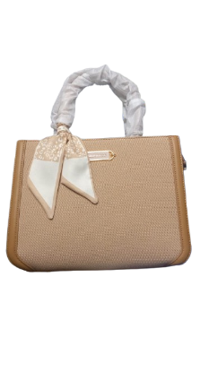 Picture of Christina & Olk Fabrics & Leather Mix Premium Khaki Bag 