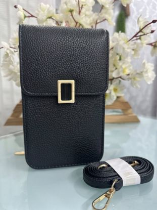 Picture of Raccoita Plastica Stape Squre Design Black Mobile Bag