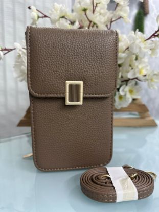 Picture of Raccoita Plastica Stape Squre Design Camel Mobile Bag