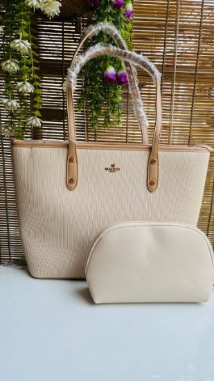 Picture of Bagco Fashion  Stape Premium Leather Cream Bag 