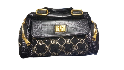 Picture of CD Crocodile Leather Purse Bag Black Colour 
