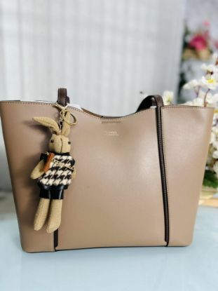 Picture of Classic Premium Leather Tote Apricot Bag (with Key Ring)