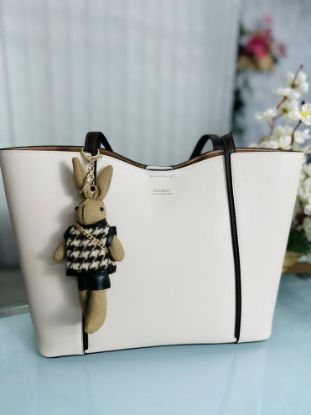 Picture of Classic Premium Leather Tote Off White Bag (with Key Ring)