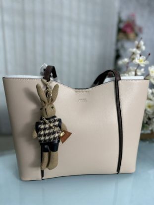 Picture of Classic Premium Leather Tote Beige Bag (with Key Ring)