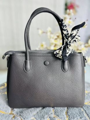 Picture of Spnish Premium Leather Medium Black Hand Bag 