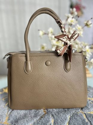 Picture of Spnish Premium Leather Medium Camel Hand Bag 