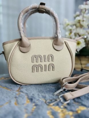 Picture of Min Min Cute Leather Ladies Mini Hand Beige Bag 