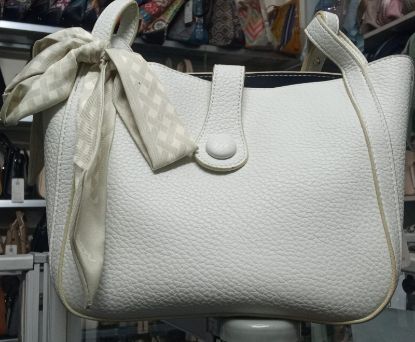 Picture of MEI TI Premium Leather Shoulder White Bag 