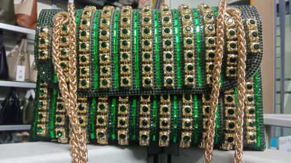 Picture of Green Daimond Party Cross Body Bag 