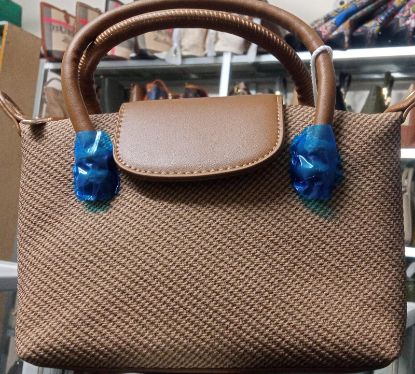Picture of Mini Synthetic Leather Hand Brown Colour Bag 