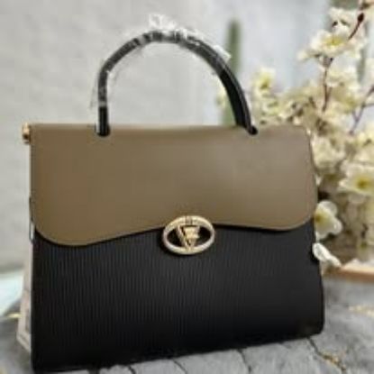 Picture of Bagco Fashion Premium Leather Metal Logo Black Bag 