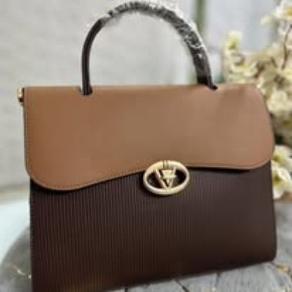 Picture of Bagco Fashion Premium Leather Metal Logo Chocolate Bag 