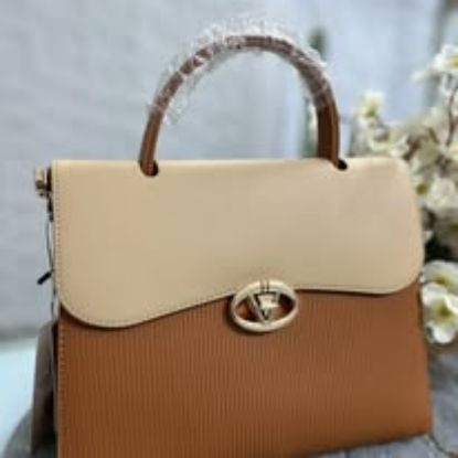 Picture of Bagco Fashion Premium Leather Metal Logo Brown Bag 