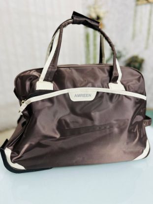 Picture of Amreen Rexine Fabrics Travel Trolly Chocolate Bag