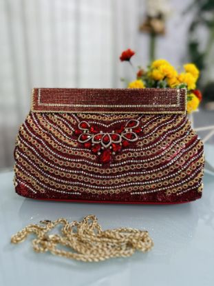 Picture of Exclusive High Quality Red Color Party Bag 