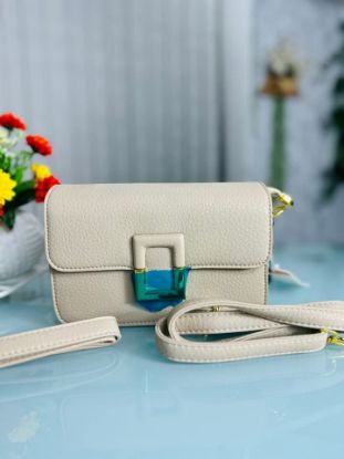 Picture of Elegant Mini Leather Crossbody Bag for Women Off- White Colour