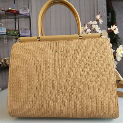 Picture of Butun Brand Premium Leather Handbag with Long Belt – Radiant Yellow