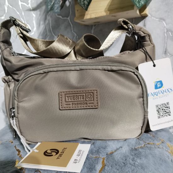 Picture of YUESITE Brand Luxurious Crossbody Belt Bag – Grey Fabric (11x6")