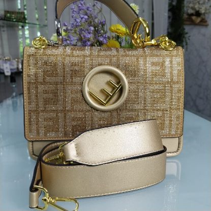 Picture of China Luxurious Hand Bag with Long Belt – Golden