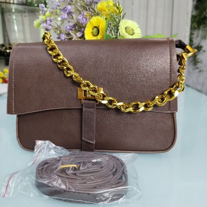 Picture of Original Premium Leather Hand Bag with Long Belt – Chocolate