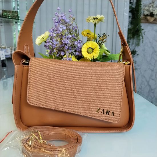 Picture of Zara Brand Lusarious Hand Bag with Long Belt – Brown