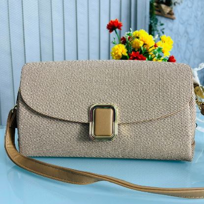 Picture of Luxurious Leather Hand Bag with Long Belt – Dark Khaki