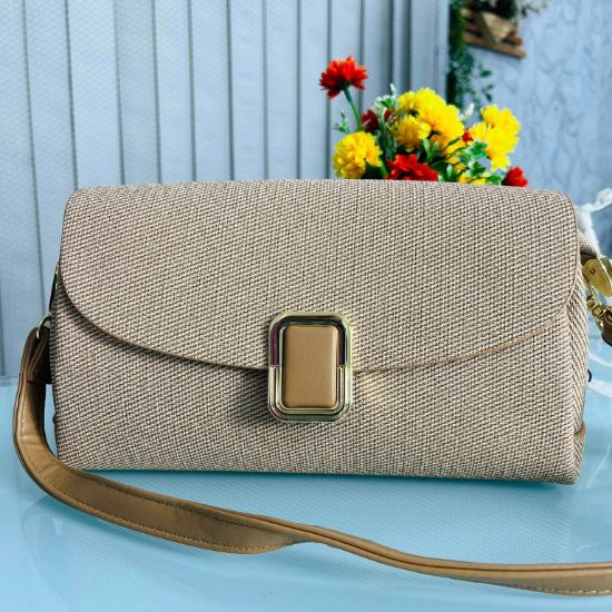 Picture of Luxurious Leather Hand Bag with Long Belt – Dark Khaki