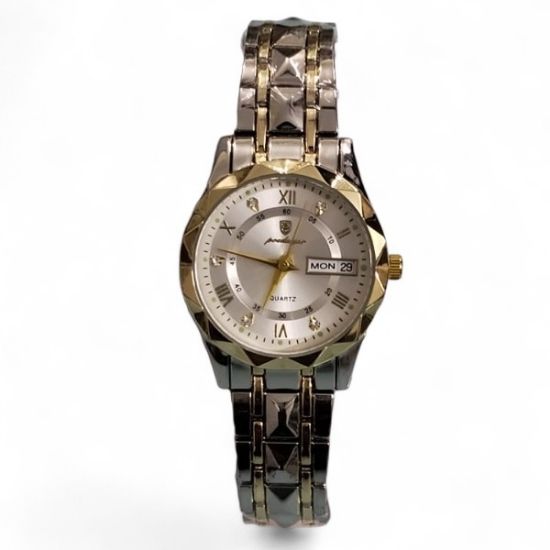 Picture of Poedagar Dual-Tone Quartz Watch with Day-Date Display