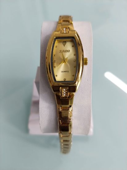 Picture of  Rado-inspired Gold-Tone Women's Watch with Crystal Accents
