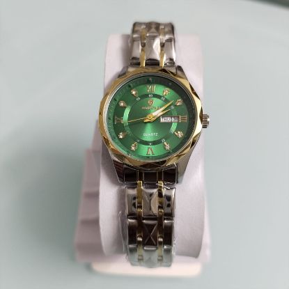 Picture of Striking Binbond Two-Tone Women's Watch with Green Dial