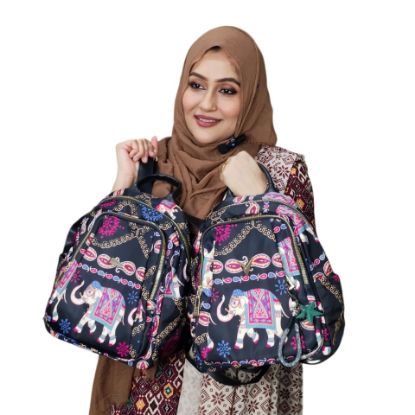 Picture of Printed Fabric Backpack – Trendy, Lightweight & Durable (14" x 11")