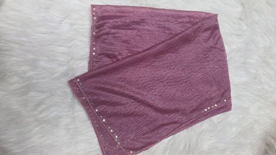 Picture of Shimmering Gold Crushed Tissue Silk Sequin Hijab 